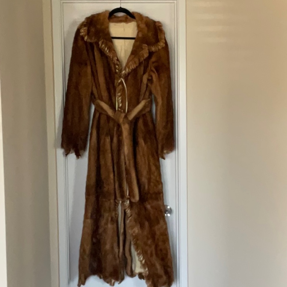 Mink and lamb skin full length duster
